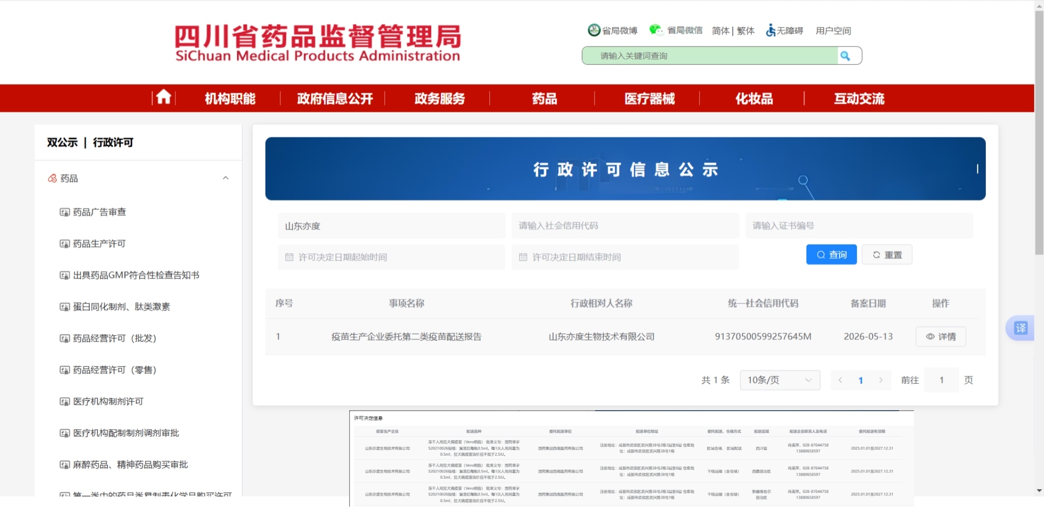 四川省药品监督管理局行政许可信息公示_国药集团西南医药有限公司（四川支线+新疆、西藏干线）.jpg